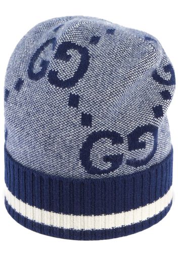 Gucci GG pattern knitted beanie - Blau