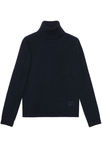 Gucci logo-intarsia cashmere jumper - Blau