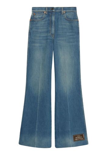 Gucci Ausgestellte Jeans mit Logo-Patch - Blau