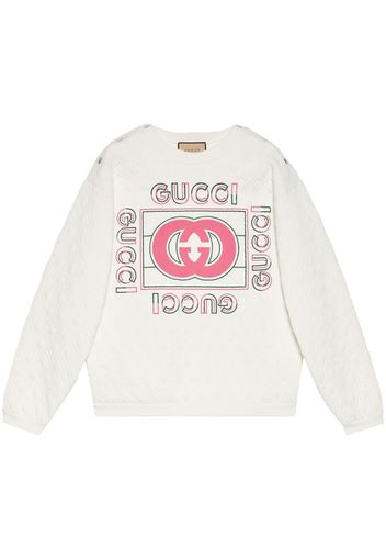 Gucci logo-print quilted sweatshirt - Weiß