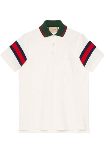 Gucci Web-stripe jersey polo shirt - Weiß