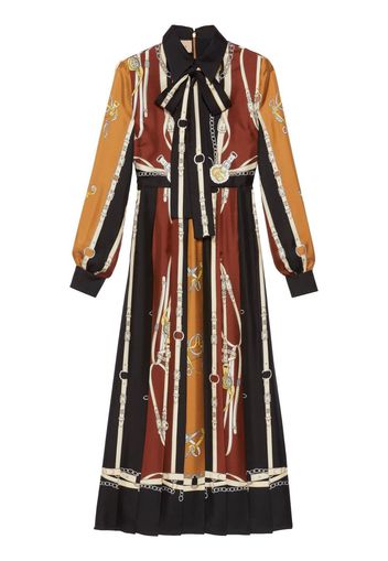 Gucci Maxikleid mit Reiter-Print - Schwarz