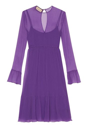 Gucci Chiffonkleid aus Seide - Violett