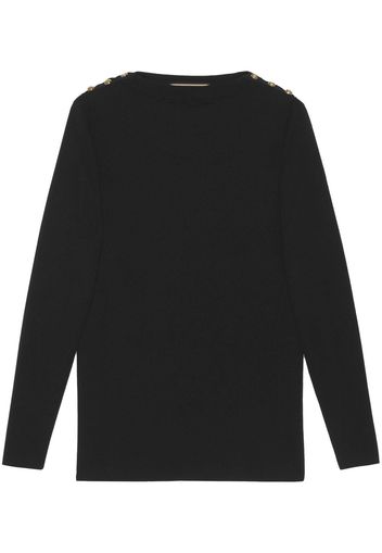 Gucci Pullover mit geknöpften Schultern - Schwarz