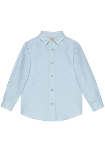 Gucci Kids Double G star cotton shirt - Blau