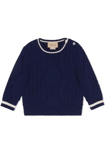 Gucci Kids Pullover mit Logo-Stickerei - Blau