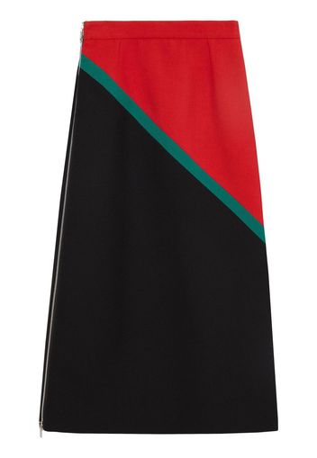 Gucci diagonal-stripe A-line skirt - Schwarz