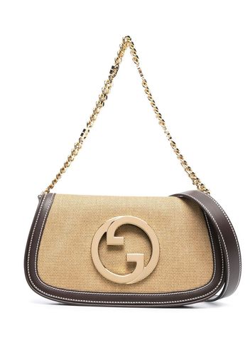 Gucci logo-plaque detail tote bag - Braun