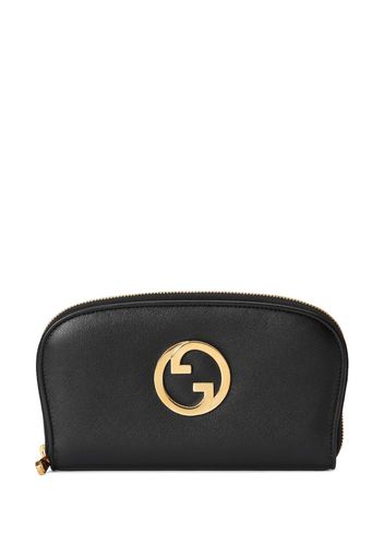 Gucci logo-plaque zip-up wallet - Schwarz