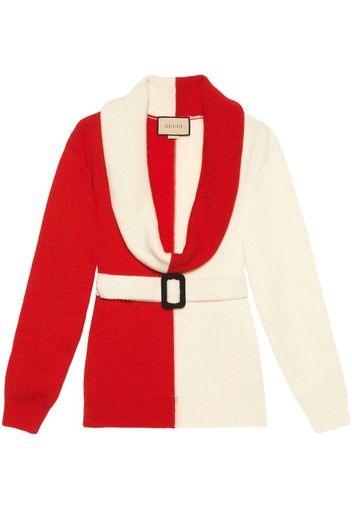 Gucci two-tone belted jumper - Rot