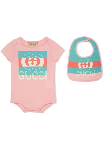 Gucci Kids Dreiteiliges Strampler-Set mit GG-Print - Rosa