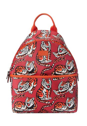 Gucci Kids Canvas-Rucksack mit Tiger-Print - Rot