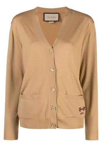 Gucci Cardigan mit Logo-Stickerei - Nude