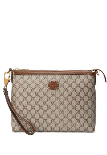 Gucci Interlocking G-print clutch bag - Nude