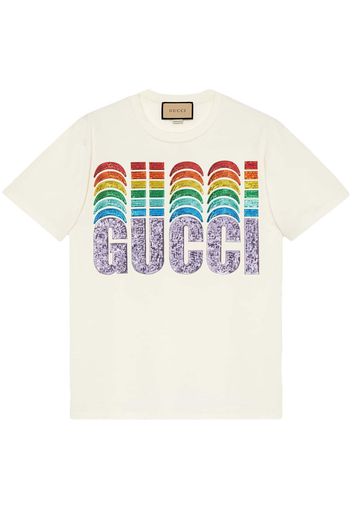 Gucci T-Shirt mit Pailletten - Weiß