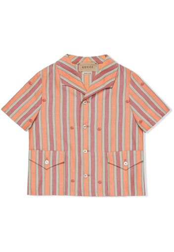 Gucci Kids Baby striped Oxford cotton shirt - Orange