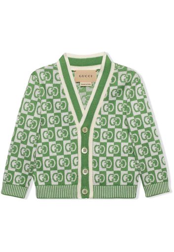 Gucci Kids Baby Interlocking G check cotton cardigan - Grün