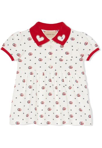 Gucci Kids GG star-print polo dress - Weiß