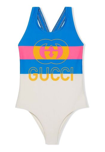 Gucci Kids Children's printed lycra swimsuit - Weiß