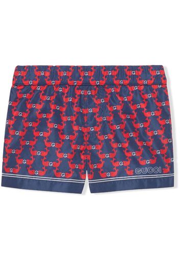 Gucci Kids Baby printed nylon shorts - Blau