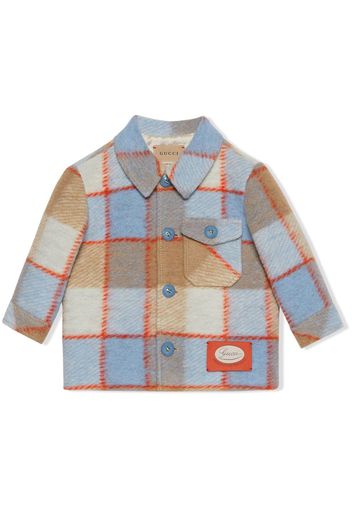 Gucci Kids check-pattern wool jacket - Braun