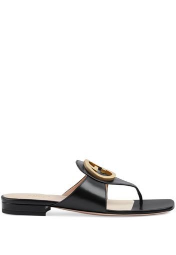 Gucci Blondie Interlocking G logo thong sandals - Schwarz