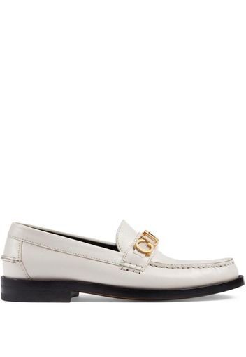 Gucci logo-plaque leather loafers - Weiß