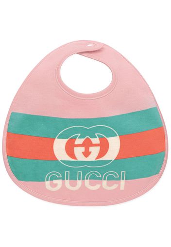 Gucci Kids Baby cotton bib with Web - Rosa