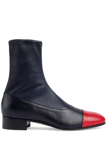 Gucci two-tone leather ankle boots - Schwarz