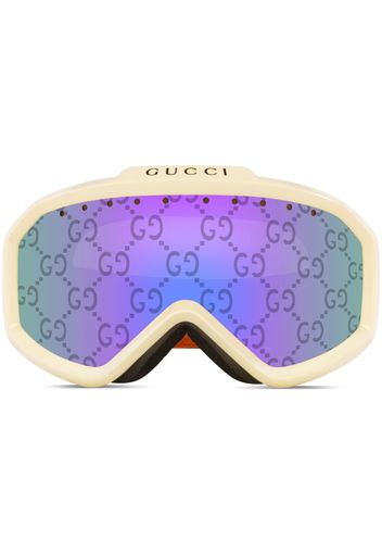 Gucci Eyewear Skibrille mit Monogramm-Print - Rosa
