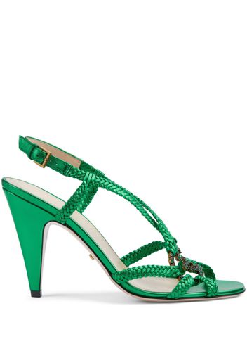 Gucci crystal Interlocking G sandals - Grün