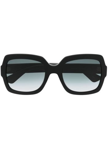 Gucci Eyewear logo-plaque oversize frame sunglasses - Schwarz