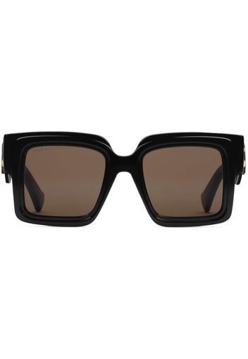 Gucci Eyewear Occhiali da sole rettangolari oversize - Schwarz