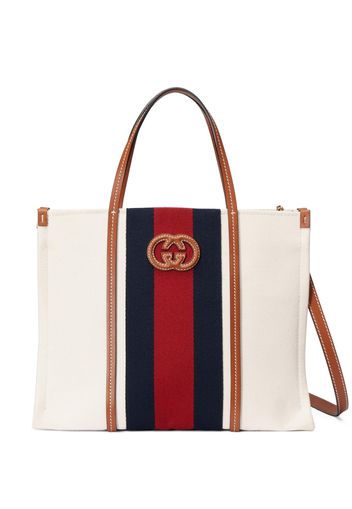 Gucci signature stripe-detail tote bag - Weiß