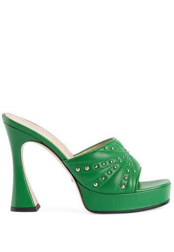 Gucci cystal embellished heeled mules - Grün