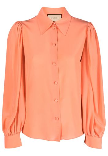 Gucci long-sleeve silk shirt - Orange