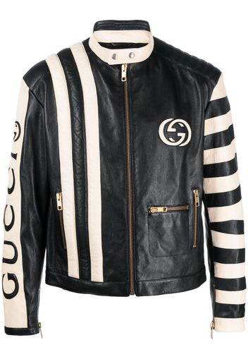 Gucci goatskin zip-up jacket - Schwarz