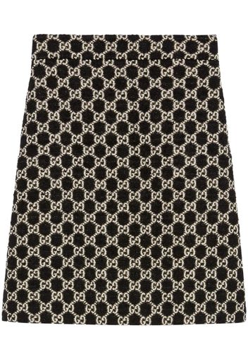 Gucci Double G A-line tweed skirt - Schwarz