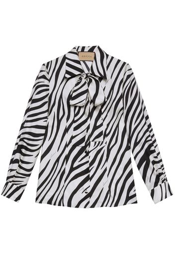 Gucci zebra-print silk shirt - Schwarz