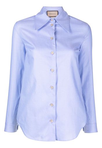 Gucci pointed-collar long-sleeve shirt - Blau