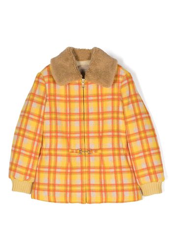 Gucci Kids checkered wool bomber jacket - Gelb