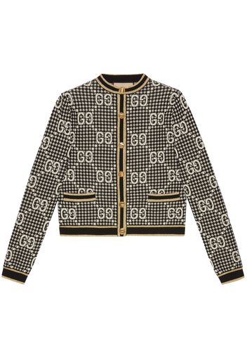 Gucci logo-print jacquard cardigan - Schwarz