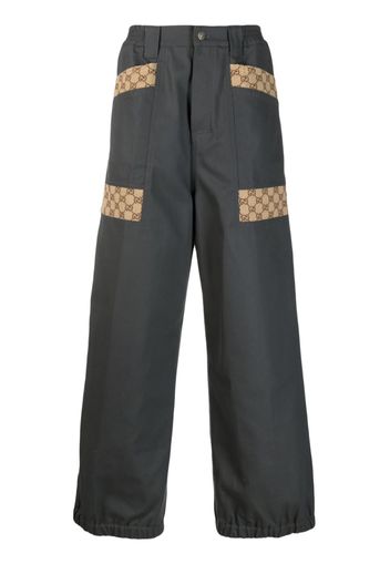 Gucci monogram-print loose fit trousers - Grau