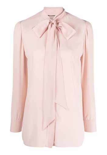 Gucci self tie-neck silk blouse - Rosa