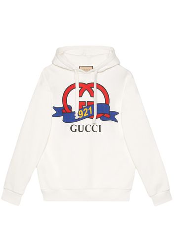 Gucci logo-print cotton hoodie - Weiß