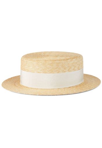 Gucci ribbon-band straw sun hat - 9877 뉴트럴