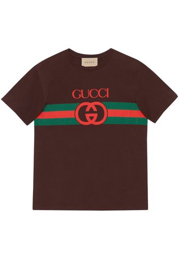 Gucci logo-print cotton T-shirt - Braun