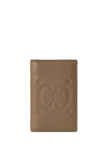 Gucci Jumbo GG leather card holder - Braun