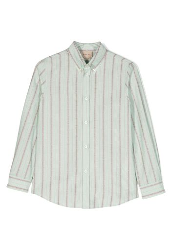 Gucci Kids stripe-pattern long-sleeve shirt - Grün