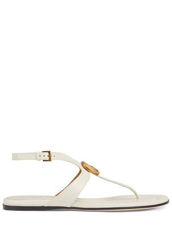 Gucci Double G leather thong sandals - 9049 화이트